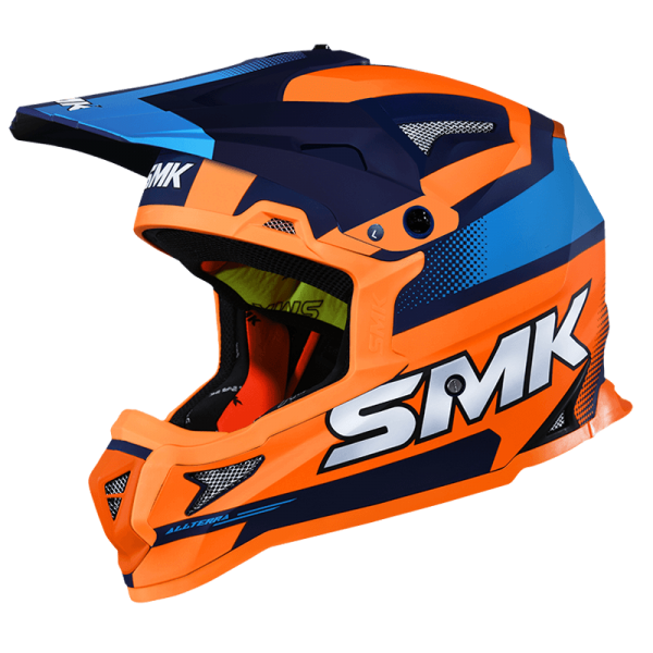 SMK Allterra X-THROTTLE Off Road Helmet for Bikers – GL575 Blue Orange