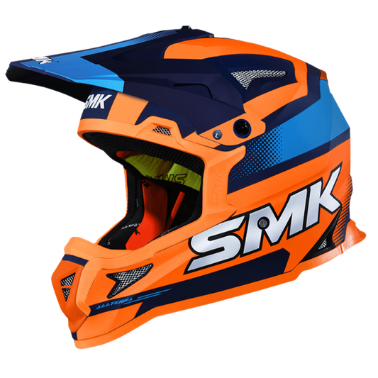 SMK Allterra X-THROTTLE Off Road Helmet for Bikers – GL575 Blue Orange