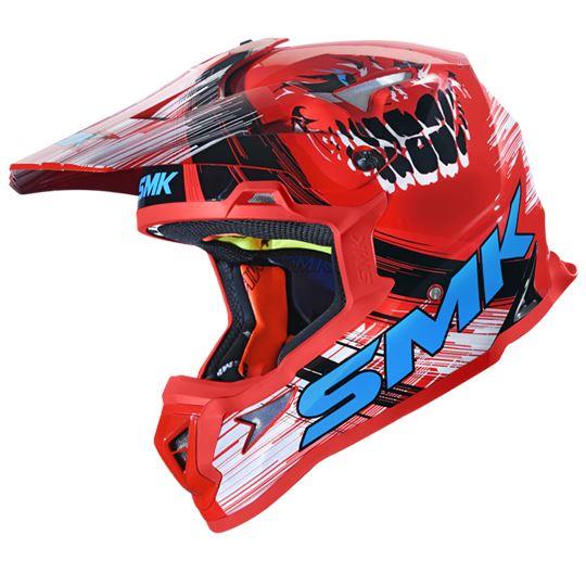 SMK Allterra Smiley Off Road Helmet for Bikers – GL315 Red Blue