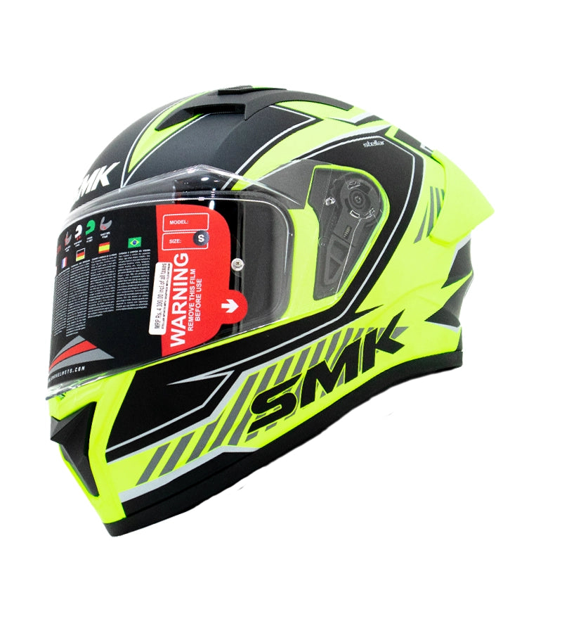 SMK Stellar Adox Helmet – MA426 neon matt black