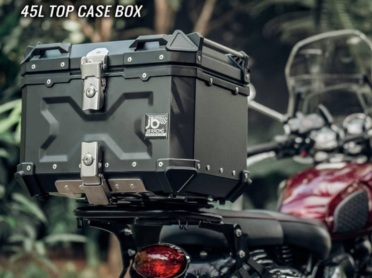 TOP BOX ( CASE) 45LTRS BLACK PREMIUM  BY JB RACING - UNIVERSAL