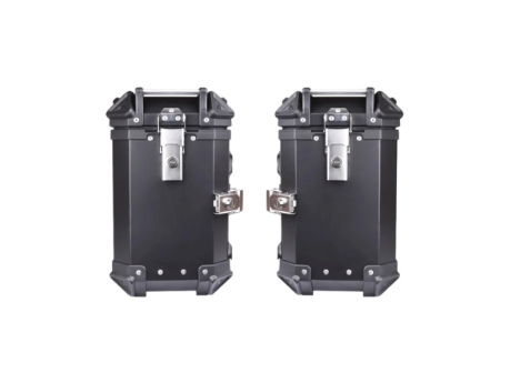 LGP Aluminium Touring Panniers 38L with brackets  - Set of 2 - Black