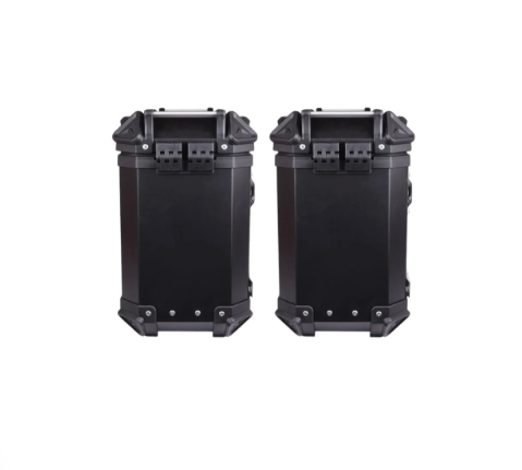 LGP Aluminium Touring Panniers 38L with brackets  - Set of 2 - Black