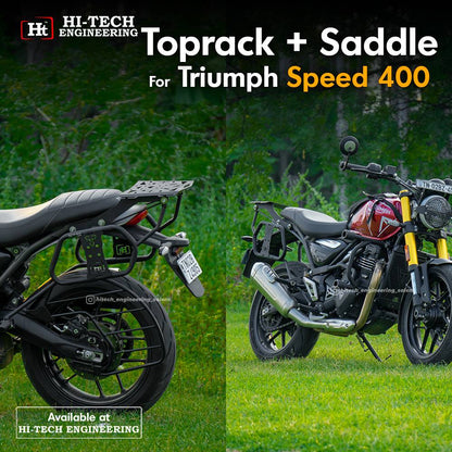 Triumph Speed 400 Top Rack With Saddle Stay (Black Matt) – SB 832 / HT EXHAUST