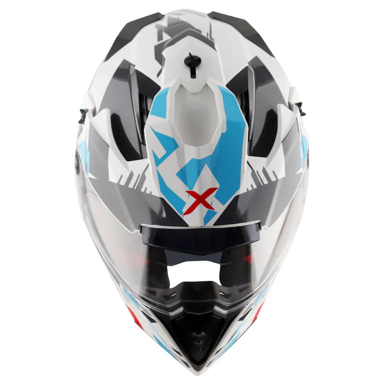 AXOR X-CROSS X1 DUAL VISOR HELMET WHITE RED