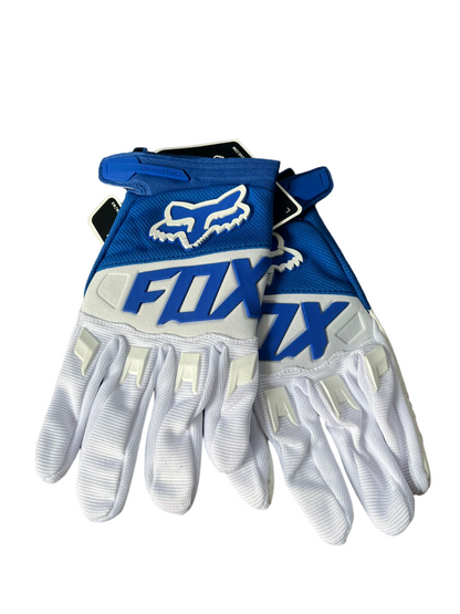 DIRTPAW Motocross Gloves White blue F.O.X racing