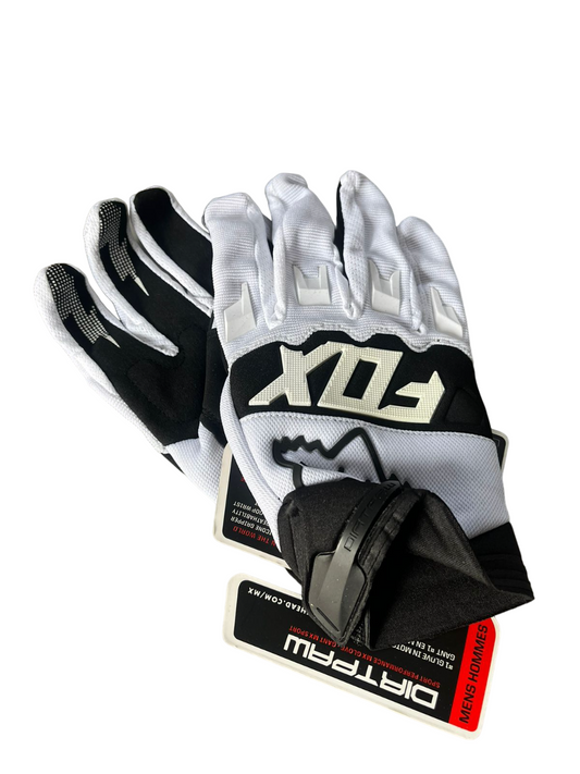 DIRTPAW Motocross Gloves White black F.O.X racing