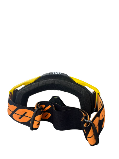 100% The Motocross & Mountain Biking  MX Goggle –YELLOW BLACK ORANGE TINTED