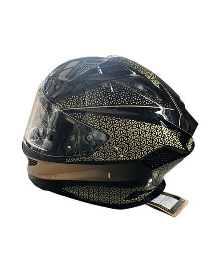 Royal Enfield ISI Certified Crossair Full Face  Riding Helmet Gold Black Puresport