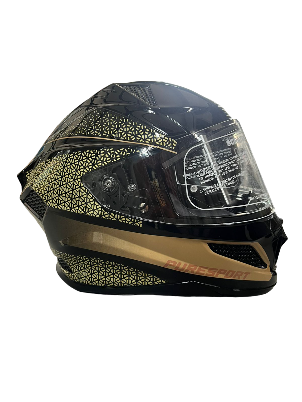 Royal Enfield ISI Certified Crossair Full Face  Riding Helmet Gold Black Puresport