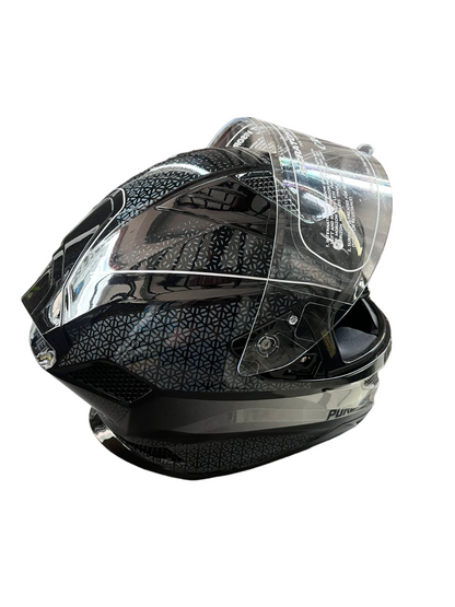 Royal Enfield ISI Certified Crossair Full Face  Riding Helmet Grey Black Puresport