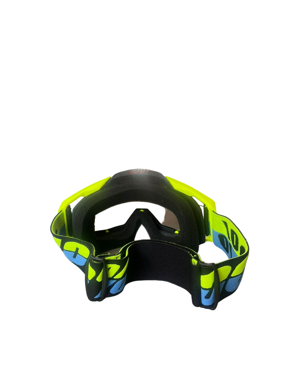 100% MX Goggles neon black blue tinted - 1 year warranty