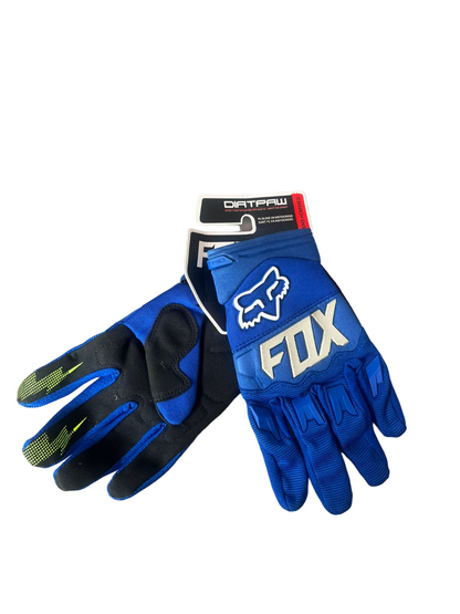 DIRTPAW Motocross Gloves Blue white F.O.X racing