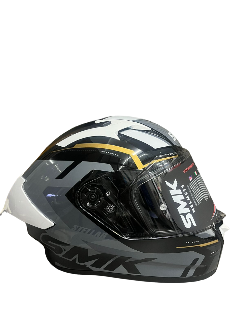 SMK STELLAR K-POWER HELMET GL267 (Gloss Black Grey Orange)