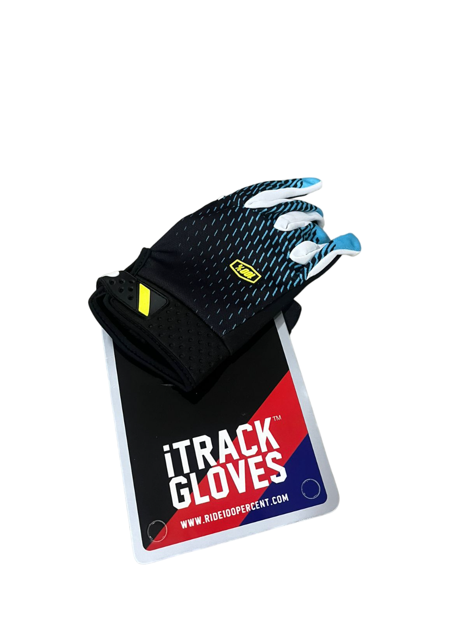 100% iTrack Motocross Gloves white blue black