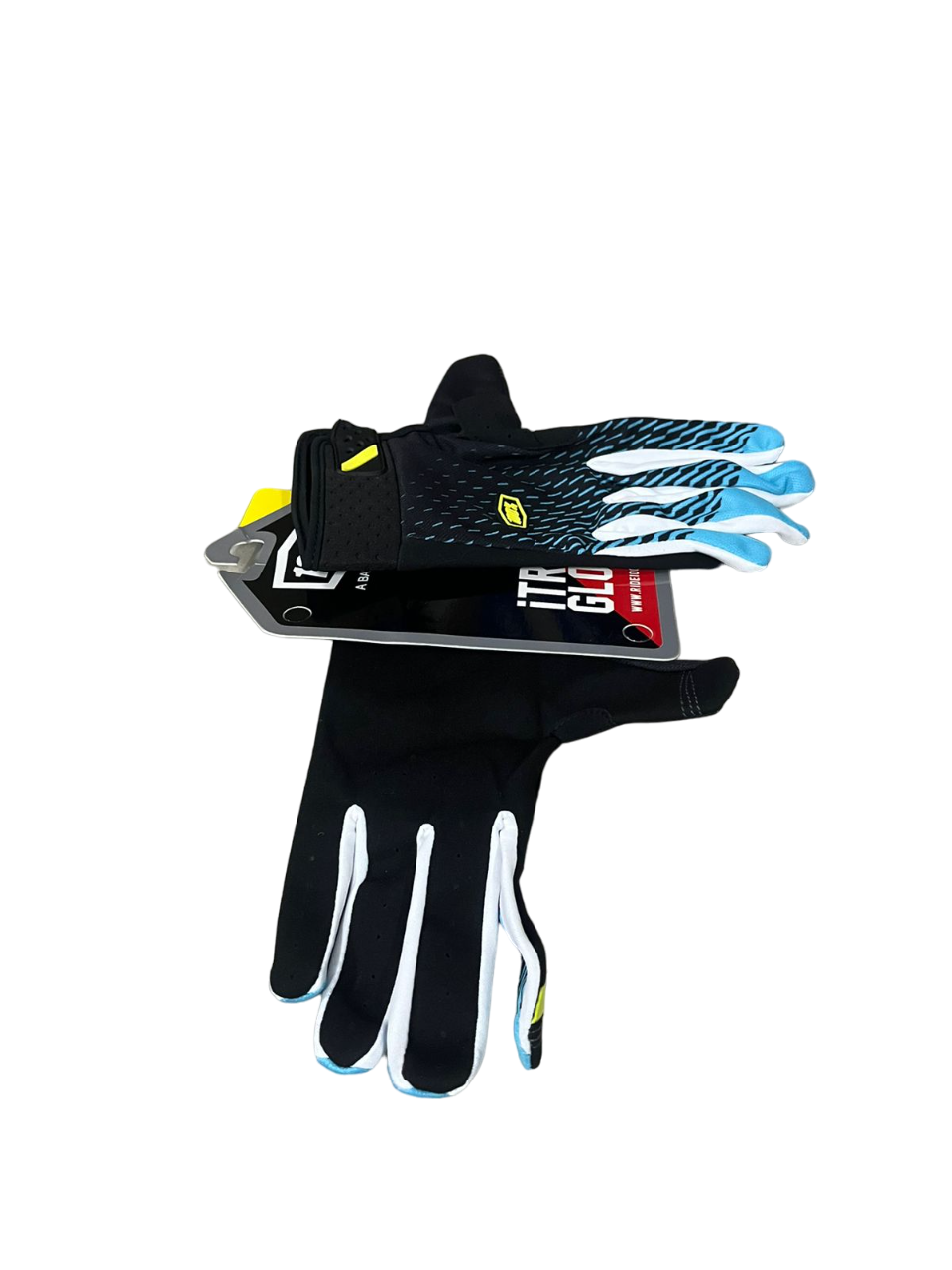 100% iTrack Motocross Gloves white blue black