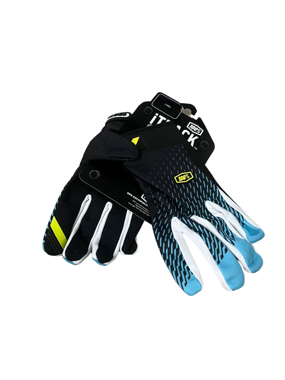 100% iTrack Motocross Gloves white blue black