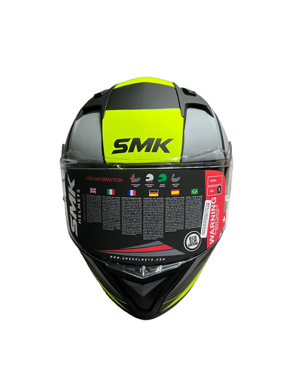 SMK Stellar Trek Helmet Matt Black Grey Yellow (MA264)