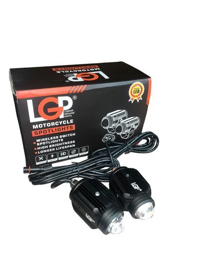 LGP DK16 auxiliary lights with wireless spotlight switch harness and clamps 45W ( 12V-30V) compatible for all motorcycles and cars