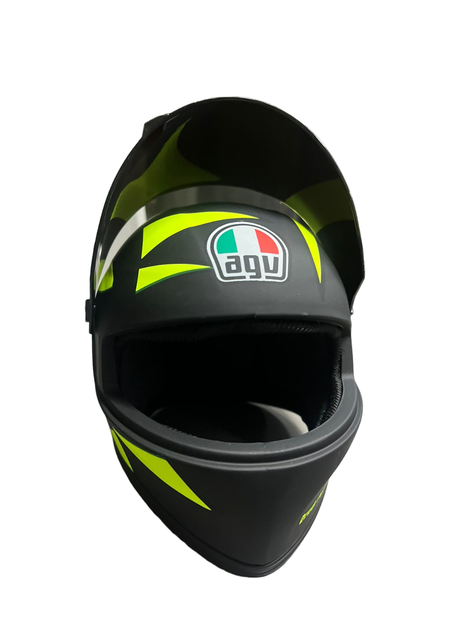 AGV matt black neon miniature helmet