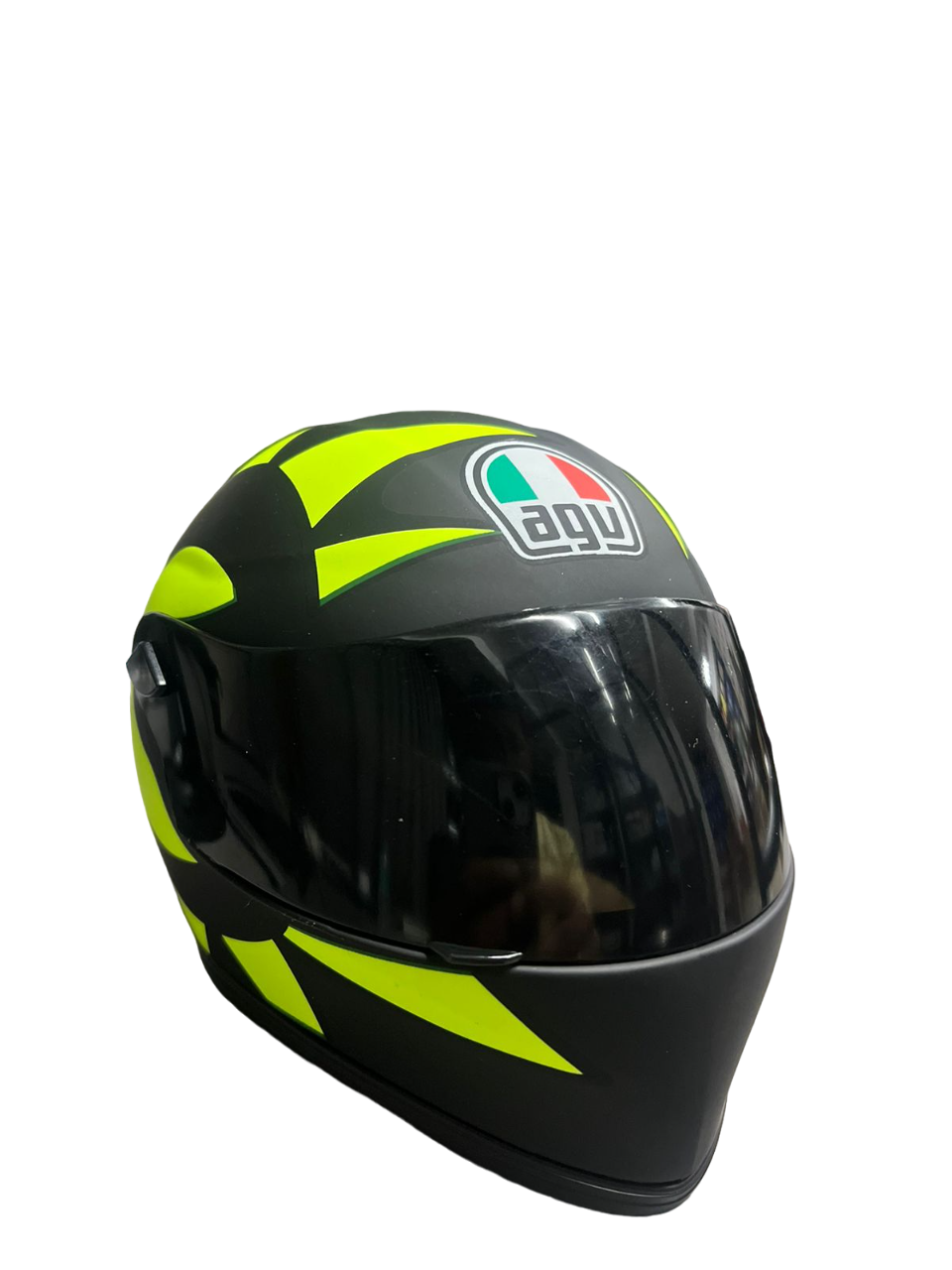 AGV matt black neon miniature helmet