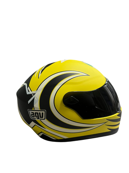 AGV Yellow Black Creative Motorcycle Collectible Miniature helmet