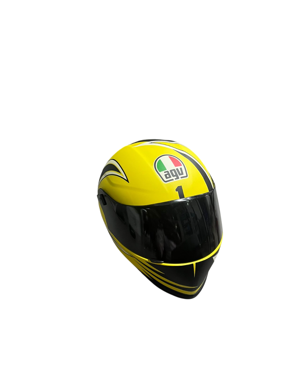 AGV Yellow Black Creative Motorcycle Collectible Miniature helmet