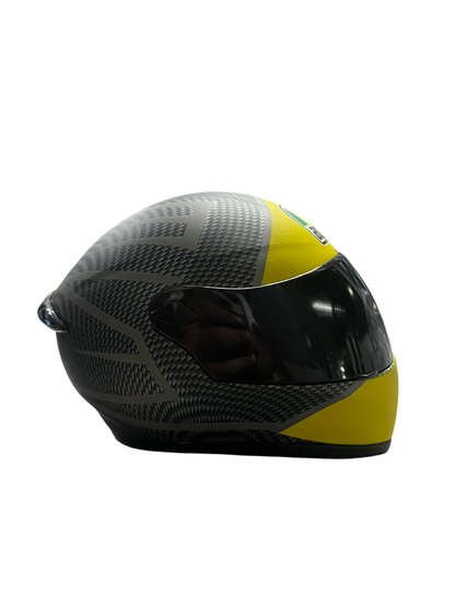 AGV Yellow Grey Creative Motorcycle Collectible Miniature helmet