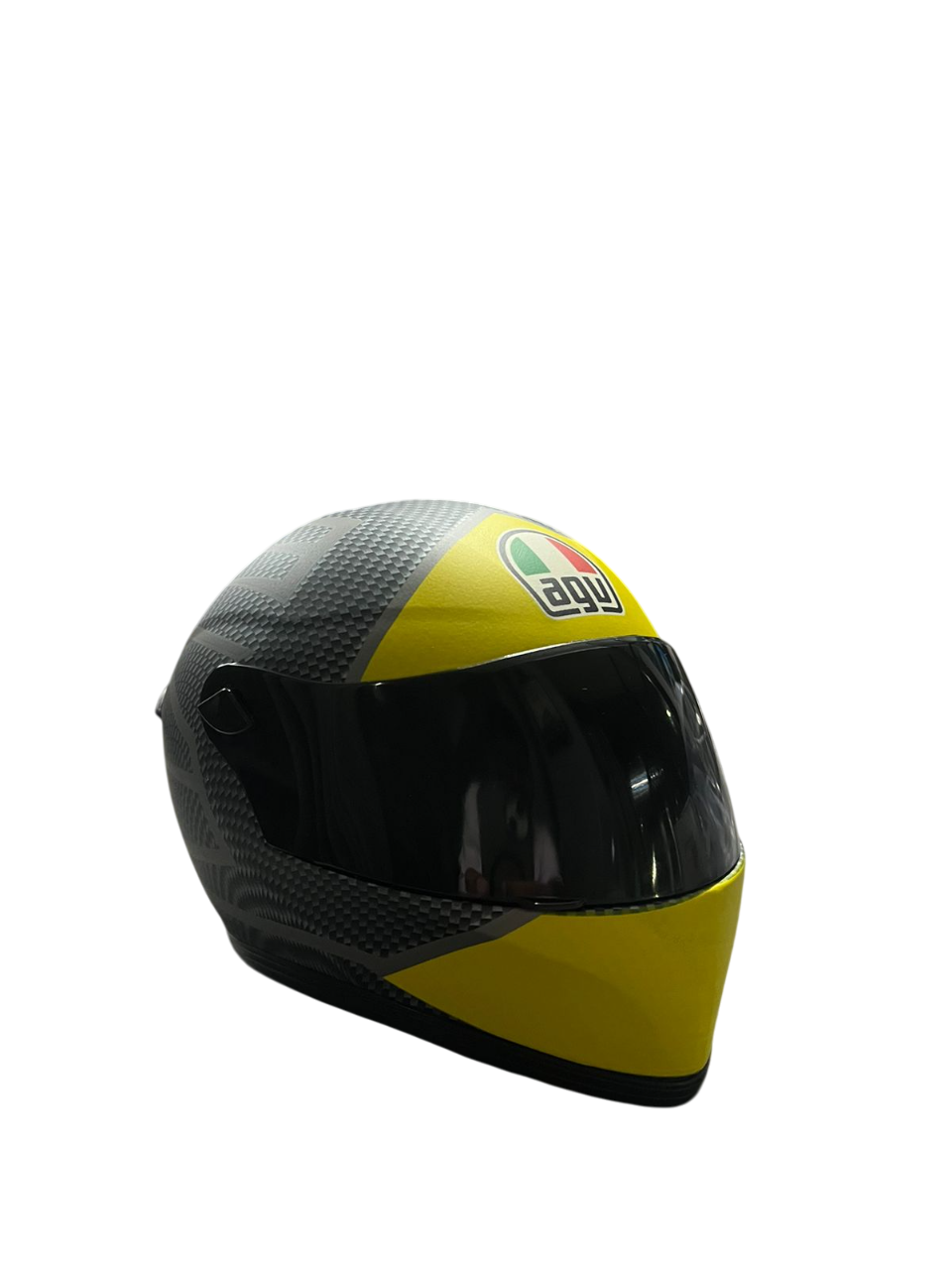 AGV Yellow Grey Creative Motorcycle Collectible Miniature helmet