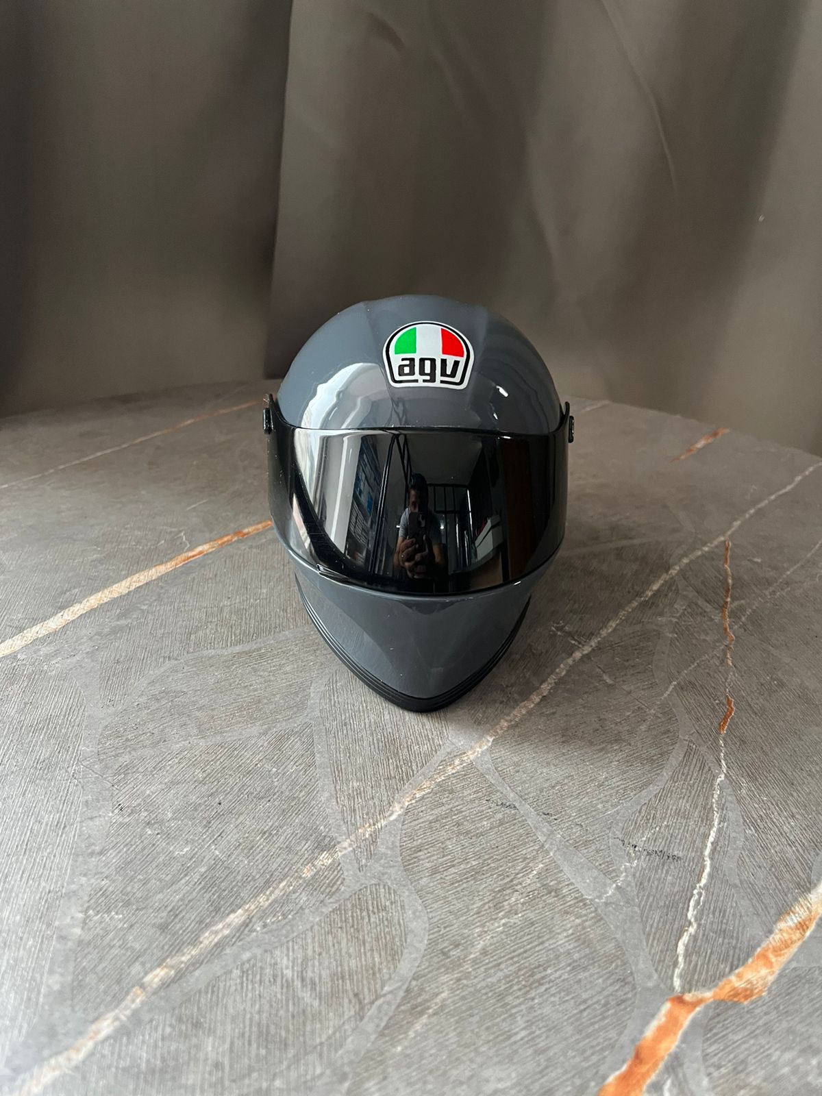 AGV Grey glossy Creative Motorcycle Miniature helmet