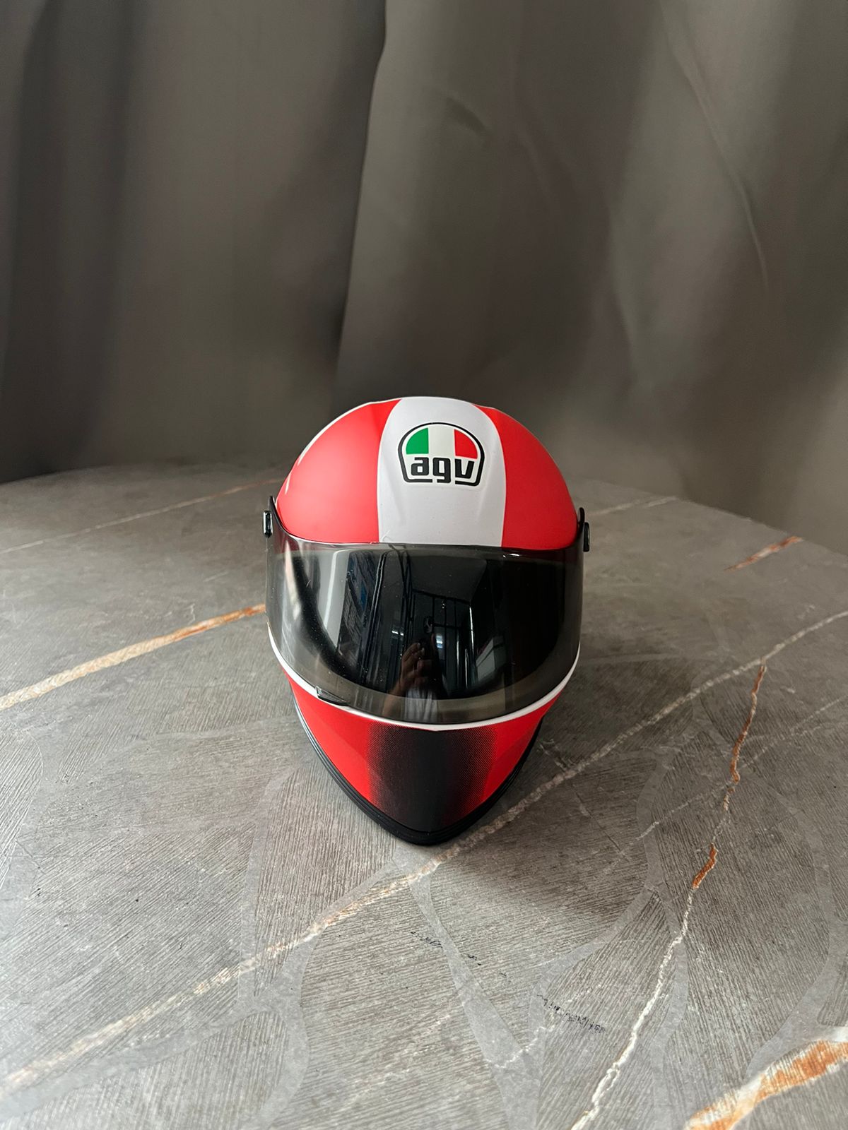 AGV red white Creative Motorcycle Miniature helmet