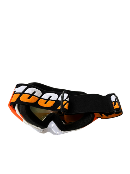 100% Motocross Goggles Orange white black - 1 YEAR WARRANTY