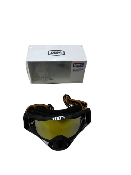 100% MX Goggle 146 black gold tint