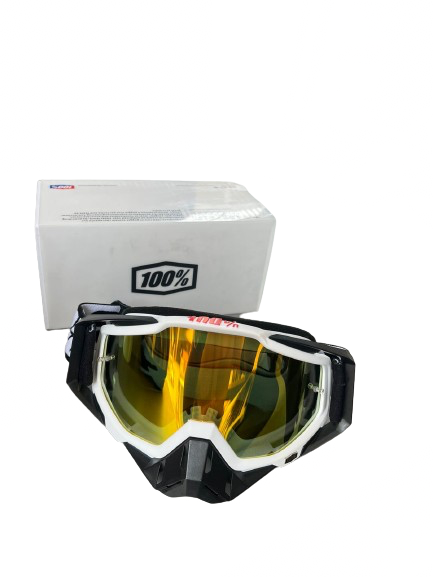 100% MX Goggle  black white tinted RACECRAFT