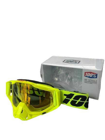 100% Goggles Full neon black plain tint - 1 YEAR WARRANTY