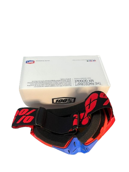 100% The Motocross & Mountain Biking  MX Goggle – Red and Blue tinted - 1 YEAR WARRANTY