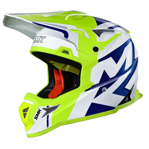 SMK Allterra X-Power Yellow White Blue Gloss (GL154) Helmet