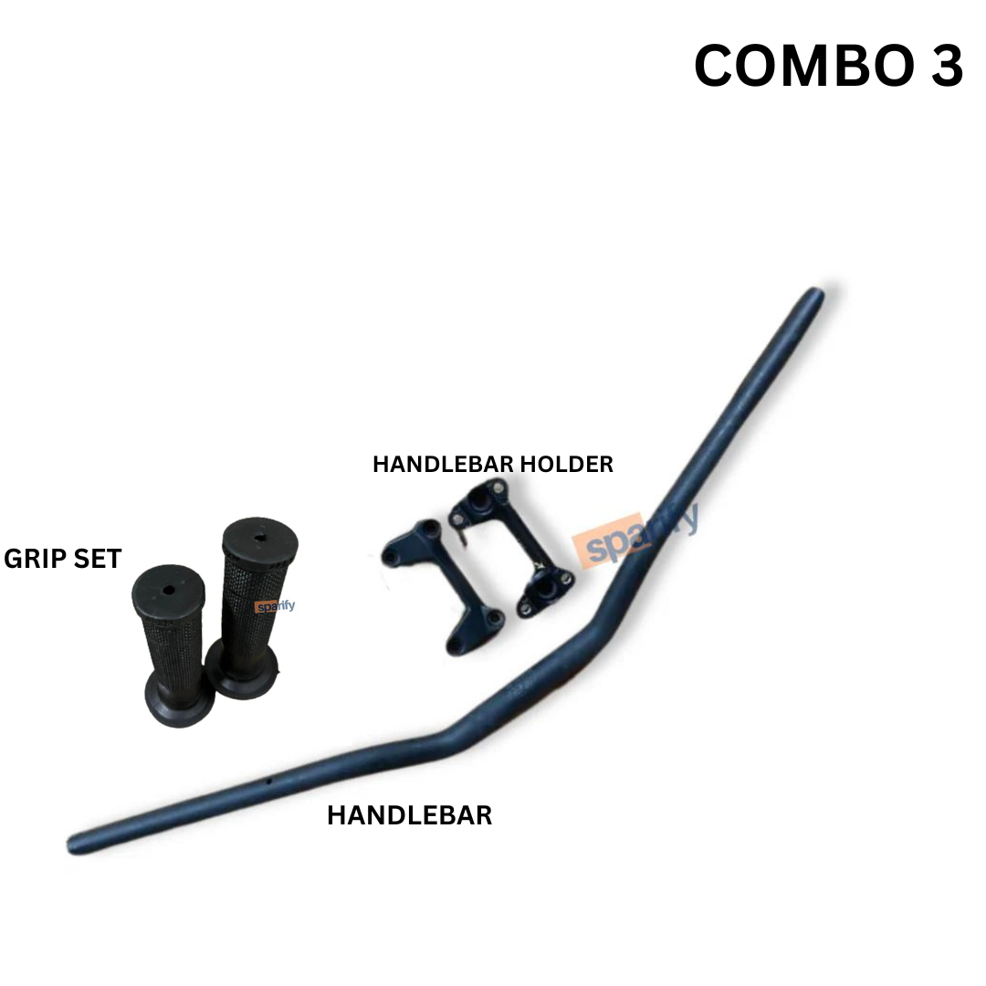 Ktm duke handlebar with handlebar holder and grip set for bs4 models complete ( BLACK) - COMBO 3 compatible for Duke 125/200/250/390