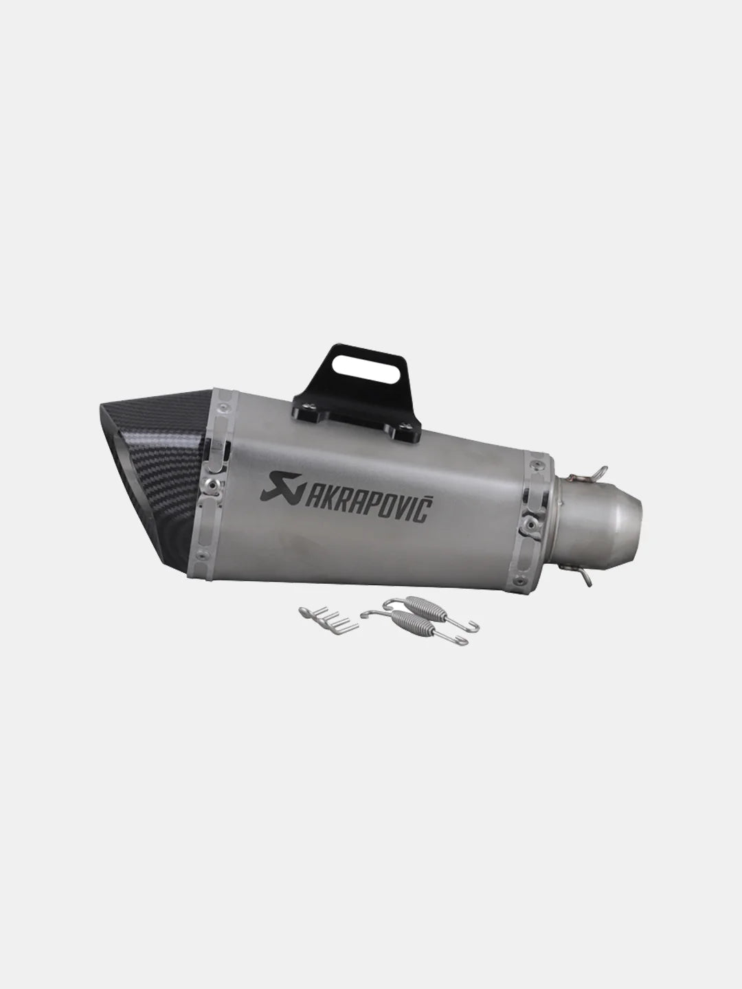 AKRAPOVIC Muffler Exhaust Pipe Akrapovic Exhaust WID DB Killer Universal for All Bikes - silver with carbon end