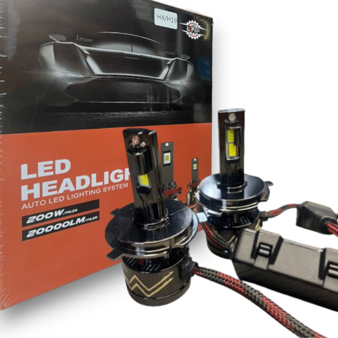 LGP H4 / H19 LED Headlight 200W Conversion Kit 22000LM Car Driving Headlamp Bulb 6000K Super Bright Beam Fog Light for all cars - 1 YEAR WARRANTY