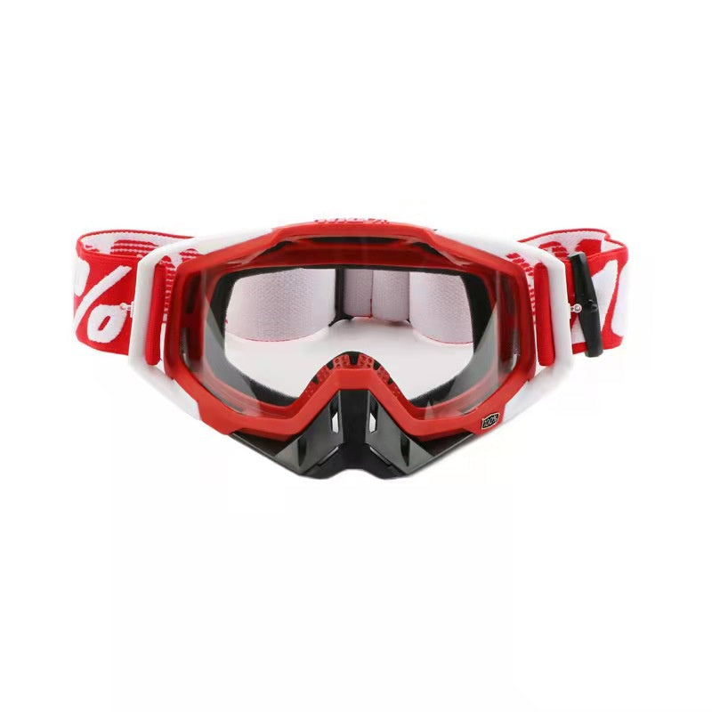 100% Motocross & mountain biking Goggles Red black white (clear) - 1 YEAR WARRANTY