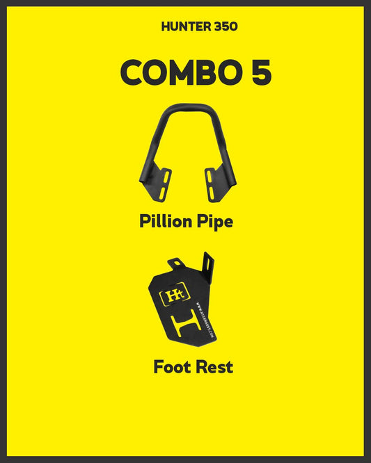 COMBO 5 HUNTER 350 Pillion Pipe + Foot Rest – HT EXHAUST