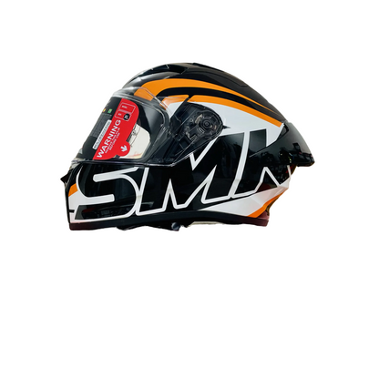 SMK STELLAR SPORTS GRAPHICS BLACK WHITE ORANGE GL217  HELMET