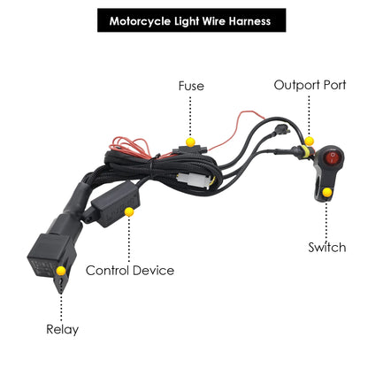 LIU HJG 50W Round 5 LED Fog Lights with Yellow Cap and Wiring Kit and dimmable switchUniversal for Car & Bike (Pack of 2)