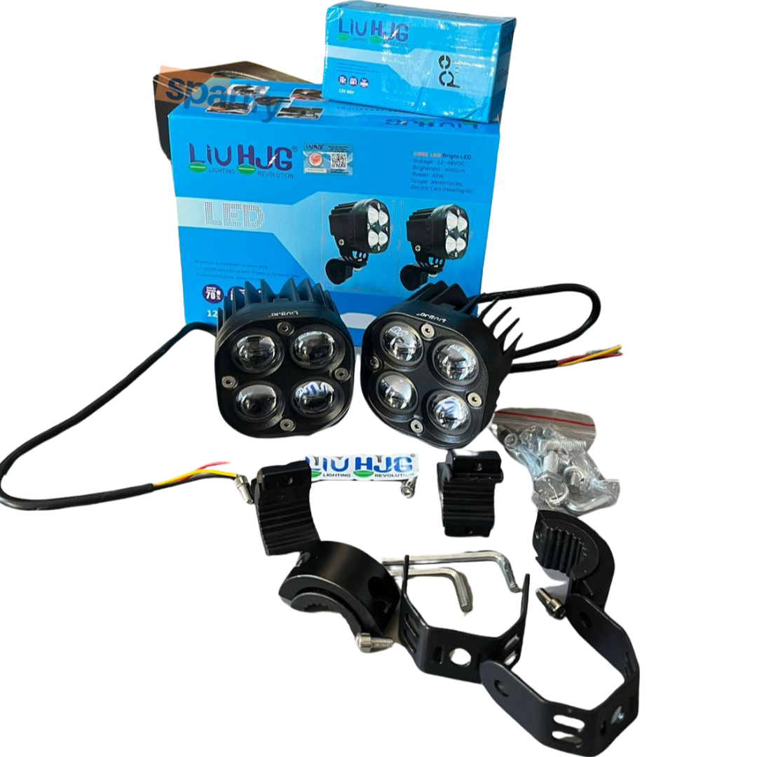 LIU HJG 4X4 LED Fog lamps Dual Colour 40W Waterproof Light with clamps set