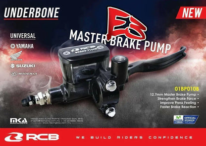 RCB E3 Series Master Brake Pump 12.7 MM RH Master Cylinder 01BP010B ( BLACK ) - right side