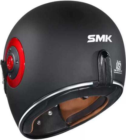 SMK Retro Black Red Matt (MA230) Helmet