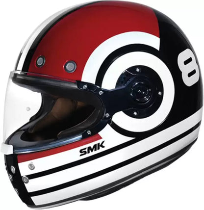 SMK Retro Ranko Black White Red Gloss (GL213) Helmet