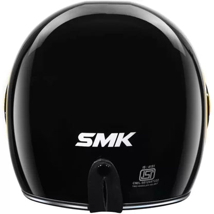 SMK Retro GL 240 Motorbike Helmet  ( Gloss Black)