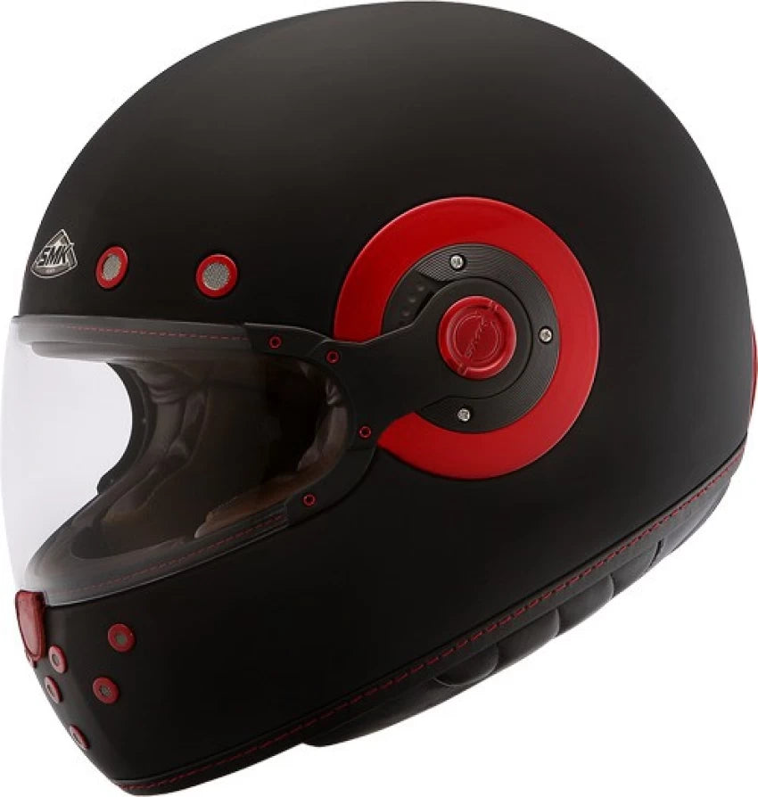 SMK Retro Black Red Matt (MA230) Helmet